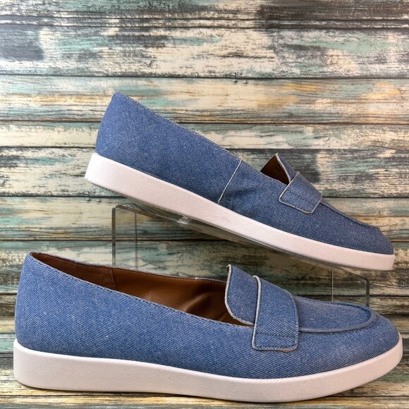 Naturalizer Penny Loafers Womens Karis Size 12M Blue Suede Comfort Casual Shoe - Picture 1 of 11